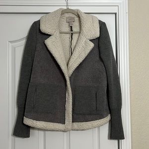 Loft knit gray and off-white jacket